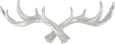 Immagine prodotto di Appendiabiti da parete Hansmeier con corna di cervo | Argento | 49 cm | Appendiabiti decorativo con corna di cervo | Elegante, raffinato e moderno