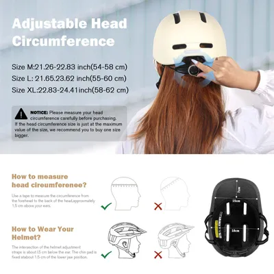 Immagine prodotto di Casco da bicicletta, casco di sicurezza regolabile, unisex, per bicicletta