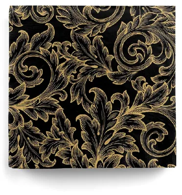 Produktbild von Gothic Barock Servietten Schwarz-Gold 20 Stück