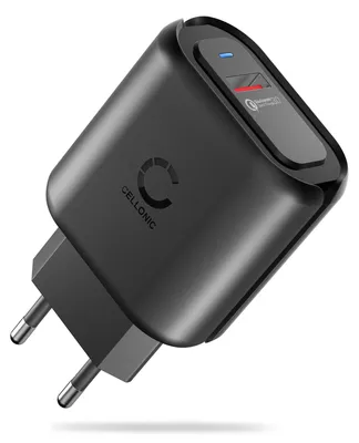Produktbild von CELLONIC USB Ladegerät für Handy Smartphone Tablet mit QC Quick Charge 3.0 24W - 3A Schnellladegerät USB Power adapter USB Netzteil Ladeadapter Steckdose Netzstecker USB Charger Ladestecker Lader