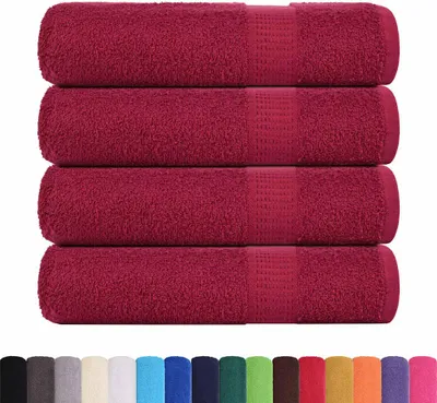 Produktbild von vidaXL Duschtücher FROGN 4 Stk. Bordeaux 70x140 cm 360 g/qm