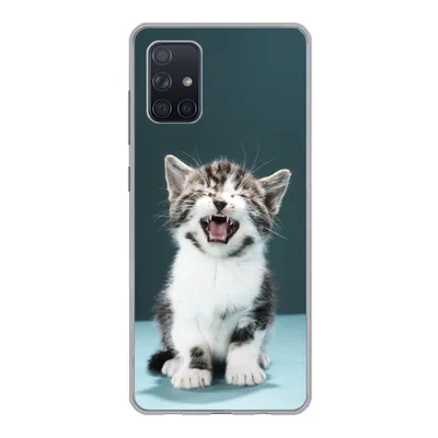 Produktbild von MuchoWow® Handyhülle Schutzhülle Hülle für Samsung Galaxy A51 5G Katze - Kätzchen - Miau Silikon Softcase Handy Hülle - Abbildung