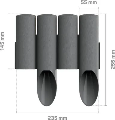 Produktbild von Gartenpallisade 4 Standard Grafitgrau 2,30 m