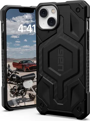 Produktbild von UAG Monarch Hülle für iPhone 14 Plus, kompatibel mit MagSafe, Kohlefaser