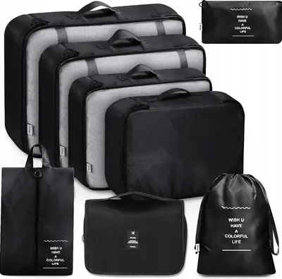 Zdjęcie produktu dla 8X Torba Kompresyjna Organizer Do Walizki Pakowania Bagażu W Podróż Zestaw