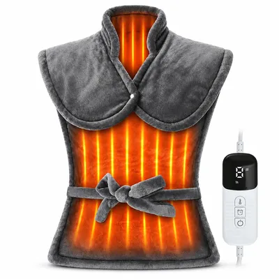 Produktbild von USB Heizschulterwärmer mit intelligenter Temperaturregelung, verlängerte Wärmeauflage für Nacken, Rücken & Taille, mit Timer, Winter-Wärmedecke