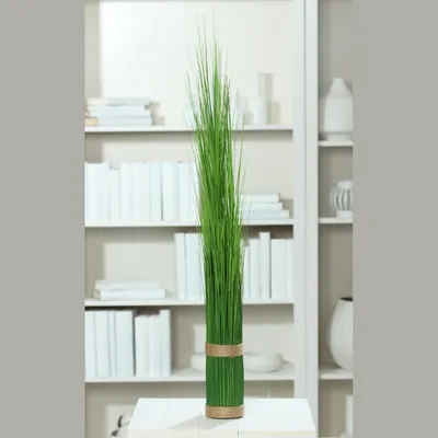 Zdjęcie produktu dla Sztuczna trawa stojąca, wiązka, trawy dekoracyjne, wys. 90 cm, średnica 8,5 cm, zielona DPI