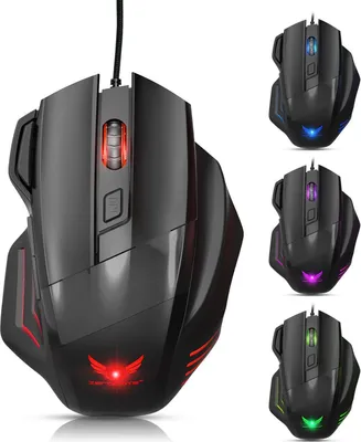 Produktbild von Gaming Maus, kabelgebunden, USB, 800/1200/1600/2400 DPI (für MAC/Laptop/PC/Notebook)