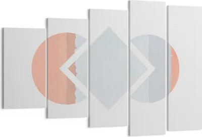 Produktbild von Bild auf Leinwand - Leinwandbild - 5 Teile - Stück Geometrisch Diamant - 150x100cm - Wand Bild - Wanddeko - Wandbilder - Leinwanddruck - Bilder - Wanddekoration - Leinwand bilder - EG150x100-4690