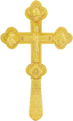 Productafbeelding van Groot Orthodox Kruisbeeld van Metaal voor Kerk en Thuisgebruik - 21.5 cm