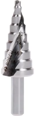 Obrázek produktu pro Bosch 2609255115, Vrtačka, Stupňovitý vrták, Rotace po směru hodinových ručiček, 2 cm, 75 mm, Neželezité kovy, Plast, Dřevo