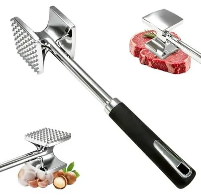 Zdjęcie produktu dla Młotek do mięsa stal nierdzewna dwustronny 27 cm prezent