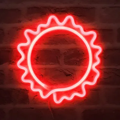 Produktbild von Rot Sonne Flamme Leuchtreklame LED Neonlicht USB Nachtlicht Batteriebetrieben für Wand Zimmer Spielzimmer Bar Party Dekoration