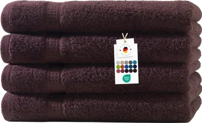 Produktbild von Duschtücher 70x140 cm aus 100% Baumwolle im 4er Set, Frottier Handtücher Set 500g/m2