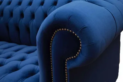 Obrázok produktu pre Chesterfield kancelársky sedací nábytok nábytok pohovka 2 sedadlá textilné modré