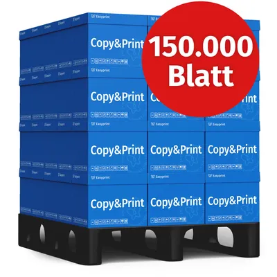 Produktbild von Easyprint Druckerpapier Kopierpapier 150000 Blatt 60 x 2500 A4 A4 Premium Hochweiß CIE 160 PEFC