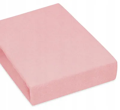 Obrázok produktu pre Designpremium Prześcieradło 90x200 cm Frotte s elastickým pásom púdrovo ružové