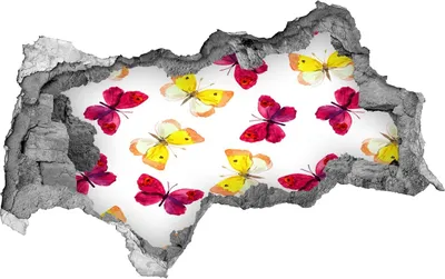 Produktbild von Selbstklebender Loch-3D-Aufkleber 95x73 cm Schmetterlinge und Blumen