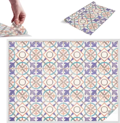 Obrázok produktu pre Ochranná fólia proti pohľadu – 146 x 200 cm – farebné sklo / dizajn vitráže – nepriehľadná a dekoratívna – samolepiaca dekoratívna fólia na sklo – ochrana proti UV žiareniu, jednoduchá montáž – farebné mozaiky