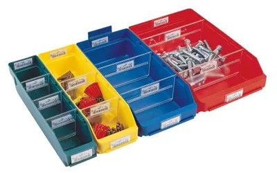 Produktbild von Regalkästen - PP - 95x240x300 mm - 15 Stück - Sortierkästen - Farbe blau