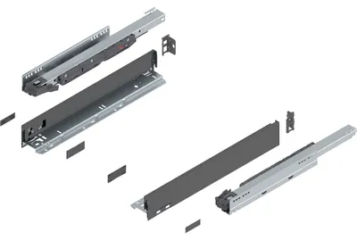 Produktbild von Blum Legrabox pure H N Schubladenschienen Set | 1 Paar, 40kg 450mm | Tip On Vollauszug, oriongrau