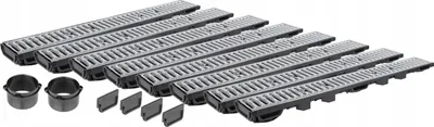 Produktbild von LINEARE ENTWÄSSERUNG H55 VERZINKT Rost bis 1,5 Tonnen A15 SET 8m AQUER