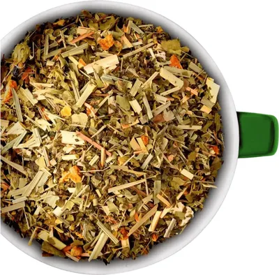 Produktbild von Moringa Ingwer-Zitrone Kräutertee, lose, geschnitten, gut für entspannte Momente, 100g