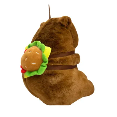 Produktbild von Kuscheltier Capybara 25 cm mit Burger-Rucksack – Weiches Plüschtier Stofftier