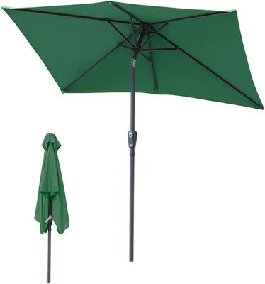 Image de Parasol de jardin 2 × 3 m, vert, démontable