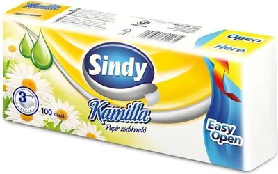 Produktbild von Taschentücher, Papier, 3-lagig, 100 Stück, "Sindy", Kamille