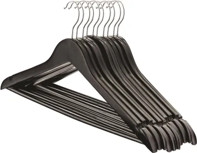 Produktbild von Harbour Housewares Kleiderbügel aus Holz – Schwarz – 10er-Pack