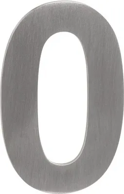 Image de Chiffre autocollant "0", 50 mm, acier inoxydable, 50 x 1,5 mm
