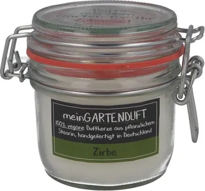 Produktbild von Candle Factory "Drahtbügelglas Mein Gartenduft, mit Zirbe Duft"