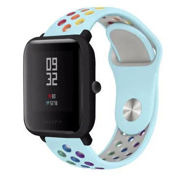 Produktbild von Strap-it Amazfit Bip Sportarmband (Hellblau Bunt)