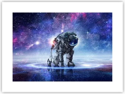 Produktbild von Poster - Poster ohne Rahmen - Kosmonaut Weltraum - 40x30 cm - Wand Bild - Wanddeko - Wandbilder - Kunstposter - Wandposter - Bilder - Kunstdruck - Wanddekoration - Wandbild - P2XAA40x30-3985