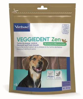 Produktbild von Zahnpflege-Leckerlis für Hunde mit einem Gewicht von 10 bis 30 kg - VEGGIEDENT ZEN M