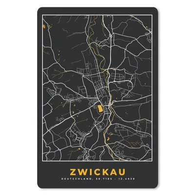Produktbild von MuchoWow® Mauspad Mousepad Stadtplan - Deutschland - Gold - Zwickau - Karte 18x27 cm - Mousepads - Maus Mat - Pad - Mausunterlage