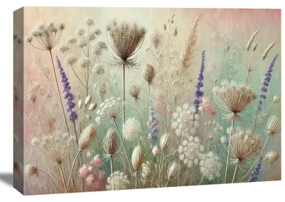 Produktbild von 4040 Wildblumen Leinwandbild 80x60 cm Pastelltöne