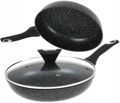 Produktbild von Krisberg Marmorbeschichtete Pfanne 24cm mit Deckel für Induktion