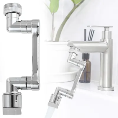 Produktbild von 1080° Drehbarer Wasserhahn-Aufsatz aus Metall: Für Bad & Küche – Ein hochwertiger & flexibler Armatur-Sprudler – Spart Wasser & bringt Komfort
