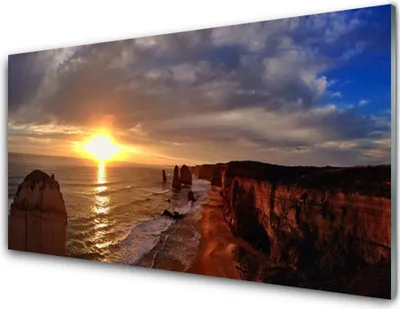 Produktbild von Acrylglasbilder 100x50 Wandbild Druck Meer Sonne Landschaft