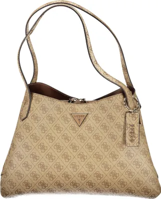 Produktbild von Beige Damenhandtasche mit Schulterträgern und 3 Fächern