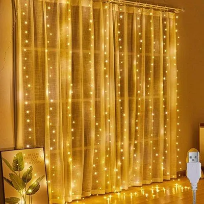 Image de Rideau lumineux à LED avec port USB pour créer une atmosphère relaxante