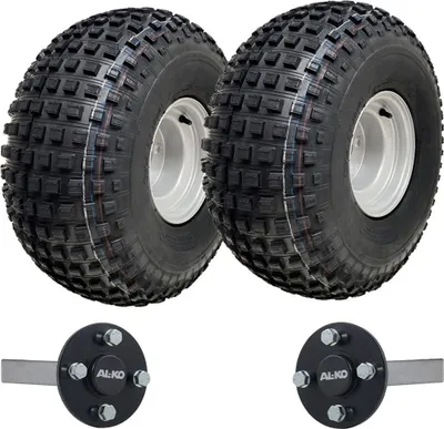 Image de 22x11.00-8 Knobby ATV Quad Trailer Kit P323 Wheels & ALKO Axles Road Legal 310kg