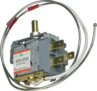 Produktbild von easyPART passend für 49036121 Candy Thermostat Kühlthermostat Kühlschrank Kühlgerät Hoover WDF25K-1070-028 ZEROWATT 660mm Kapillarrohr 3x6,3mm AMP passend auch Ignis Whirlpool
