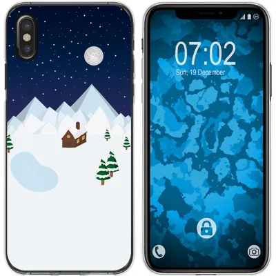 Produktbild von PhoneNatic Case kompatibel mit Apple iPhone Xs Max Silikon-Hülle X Mas Weihnachten Winterwonderland M6