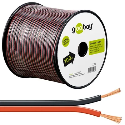 Produktbild von Lautsprecherkabel rot;schwarz 100 m Spule, Querschnitt 2 x 0,5 mm², CU