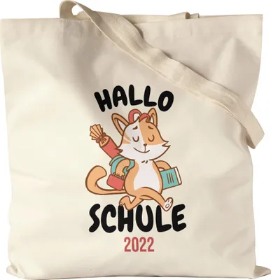 Produktbild von Hallo Schule 2022 Jutebeutel Stoffbeutel Canvas Geschenkidee zur Schulstart oder Einschulung für Erstklässler Schulanfänger