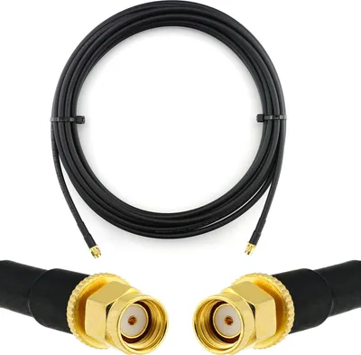 Immagine prodotto di cavo coassiale da 10 m RP-SMA maschio a RP-SMA maschio - 10 metri di cavo d'antenna a bassa perdita HF-240 (equivalente a LMR 240) Cavo di prolunga da 50 ohm - per antenna router WiFi Modem radio wireless RF WLAN