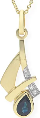 Produktbild von JuwelmaLux Anhänger 333 Gold mit Saphir und Zirkonia JL20-02-0497